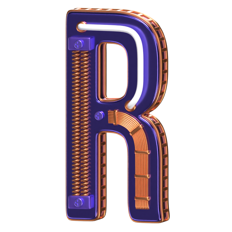 R Buchstabe 3D Form Condensed Future Text