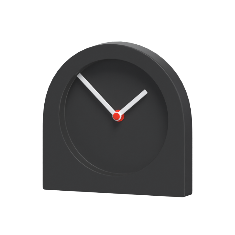 Desk Clock 3D Model Arc Shaped