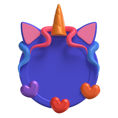 3D Einhorn Form Tier Rahmen 3D Graphic