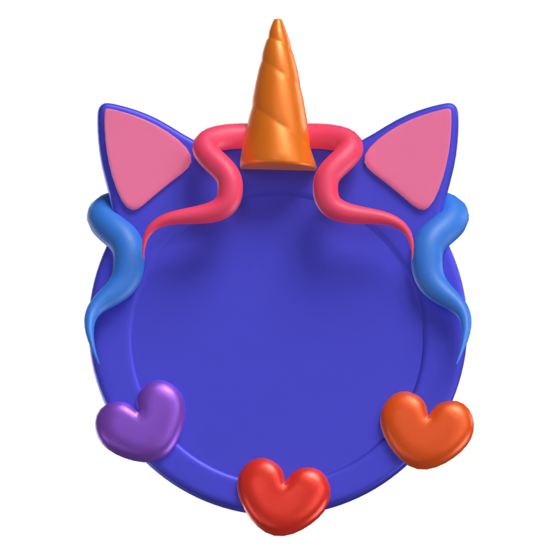 3D Einhorn Form Tier Rahmen 3D Graphic