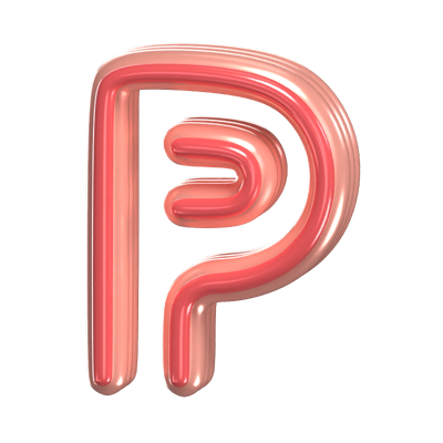 P   Letter 3D Shape Rounded Text 3D Graphic