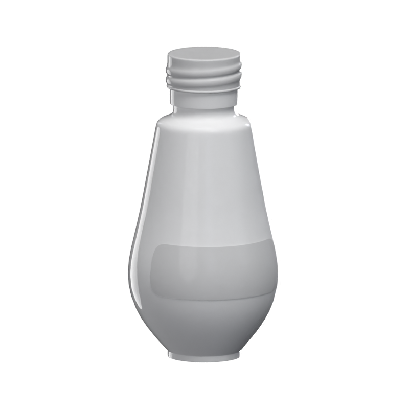 Rounded Glass Bottle With Screw Cap 3D Model