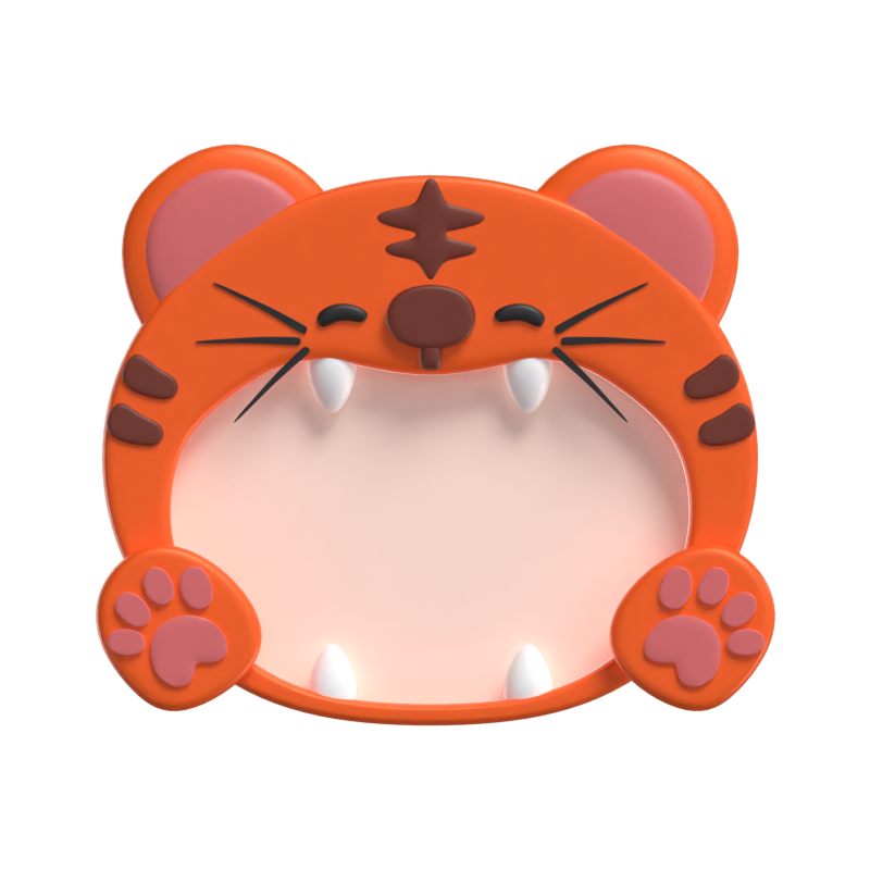 Moldura de animal em forma de tigre 3D 3D Graphic