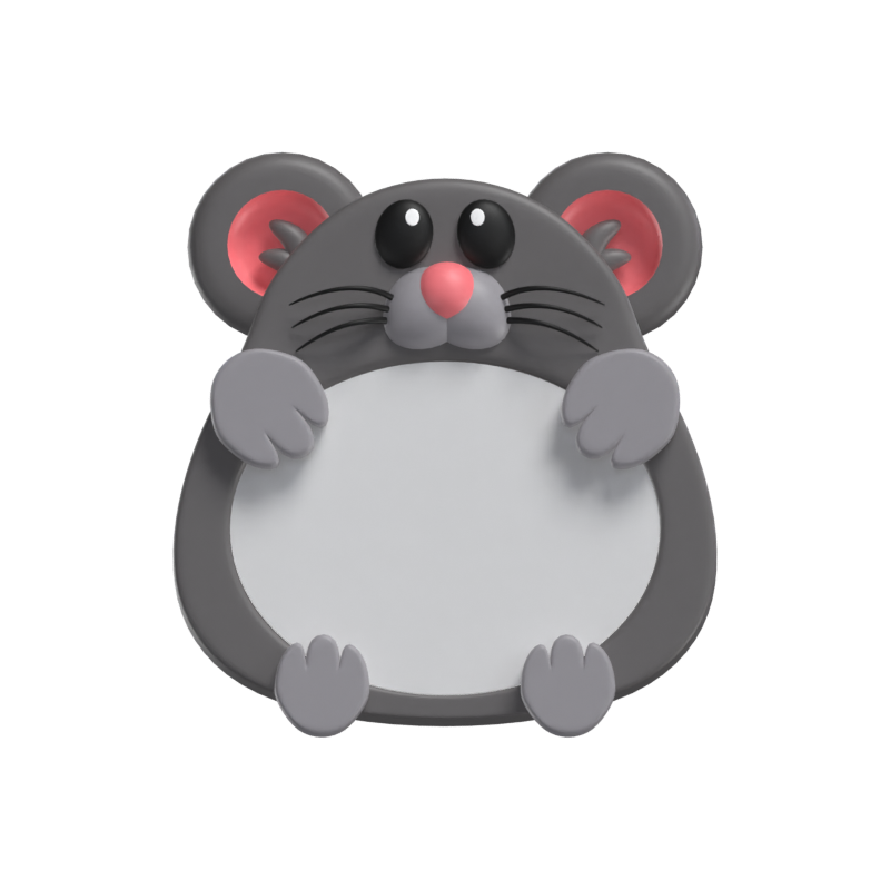 3D Mouse Shape Animal Frame   