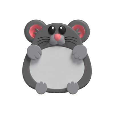 3D Mouse Shape Animal Frame    3D Graphic