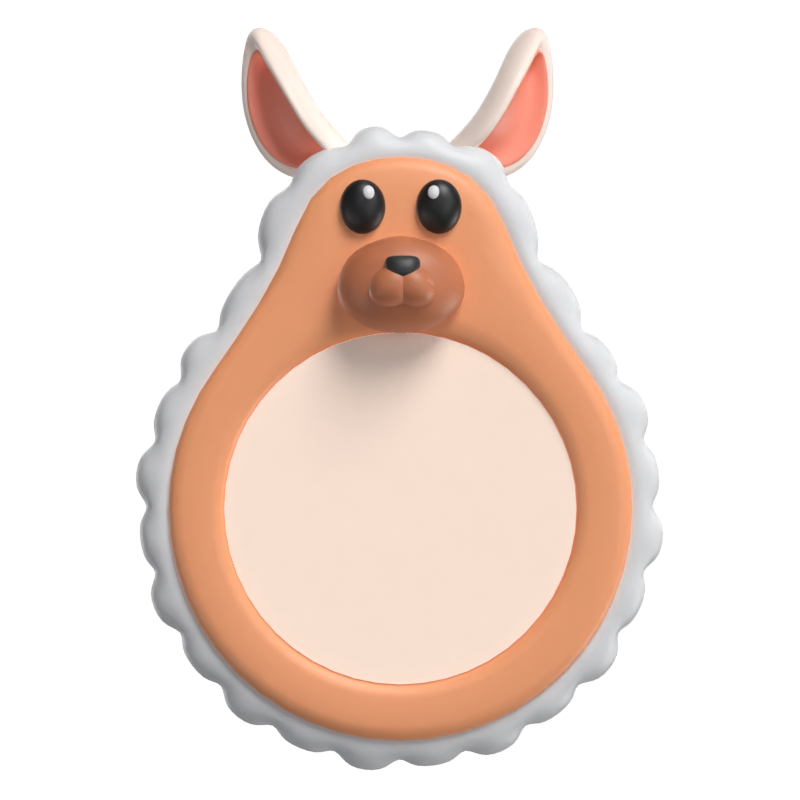 Marco animal 3D con forma de alpaca 3D Graphic