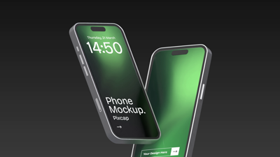 Two Phones 3D Animated Mockup 3D Template