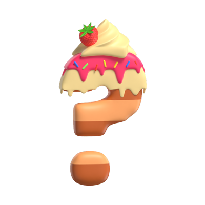Question Mark Symbol 3D Shape Cake Text 3D Graphic