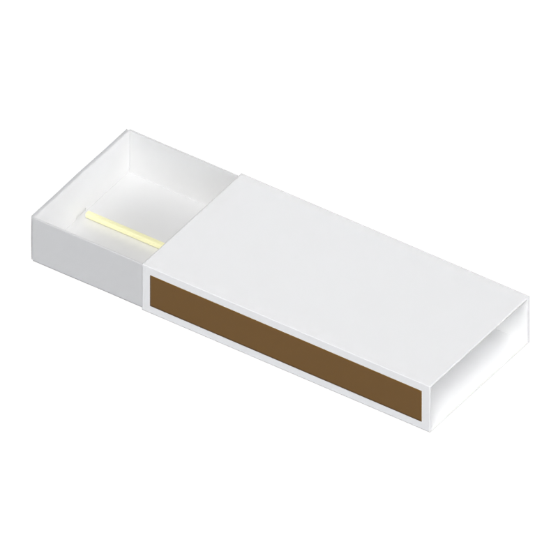 3D Geöffneter Streichholzschachtel Container Modell mit Streichholz