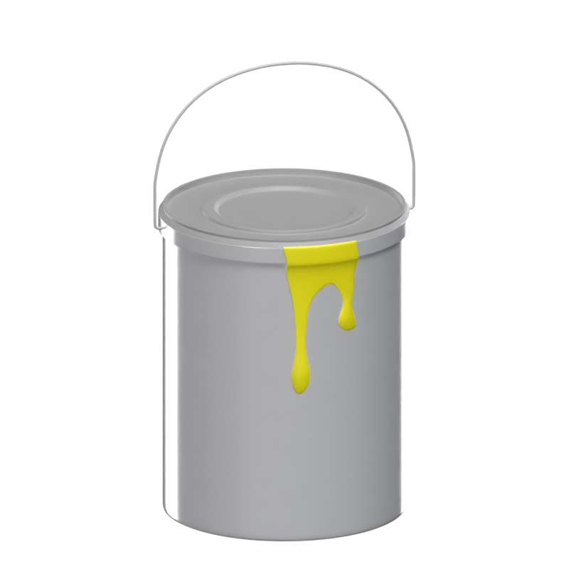 Blank Paint Bucket 3D Model Dripping Paint