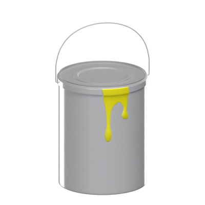 Blank Paint Bucket 3D Model Dripping Paint 3D Graphic