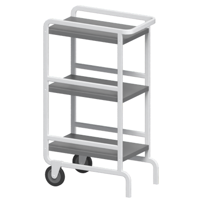Two Wheels Office Cart 3D Model 3D Graphic