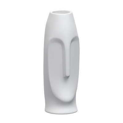 Rapanui Moai Like Face Shaped Ceramic Vase 3D Model 3D Graphic