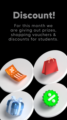 Discount Announcement with Voucher, Shopping Bag, Gift Box, and Percentage 3D Template