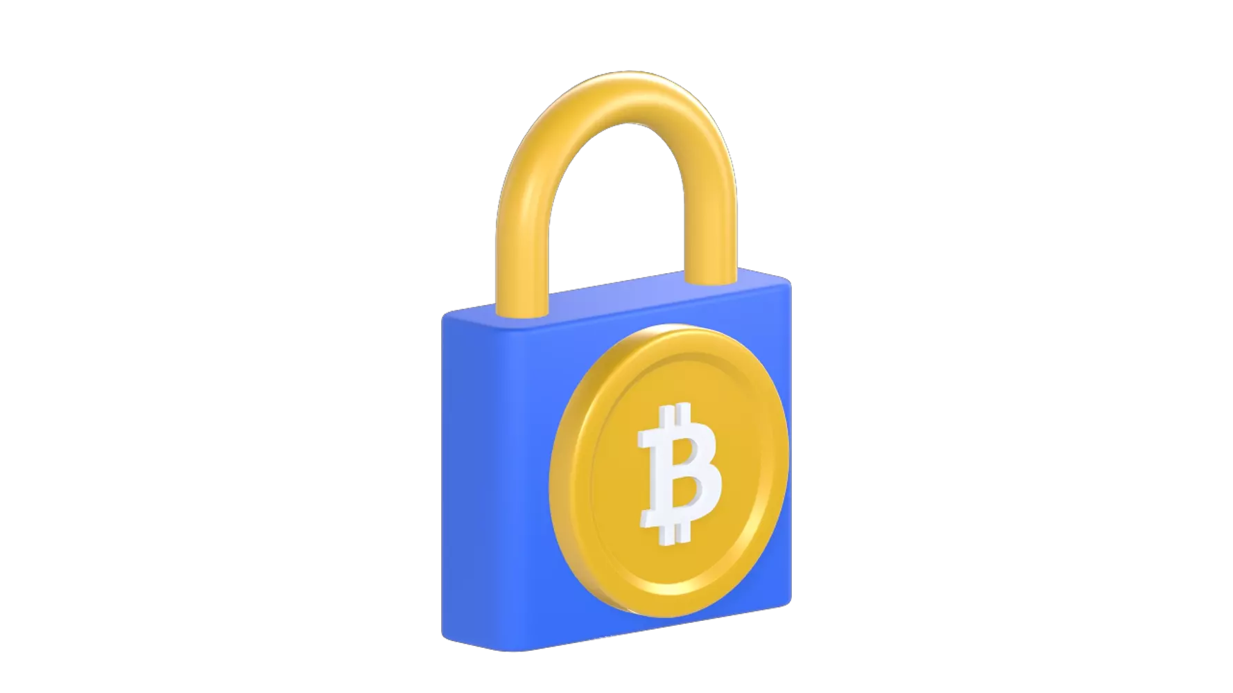 Secure Cryptocurrency 3D Graphic