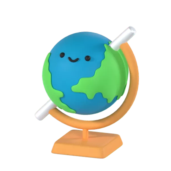 Earth Globe 3D Graphic