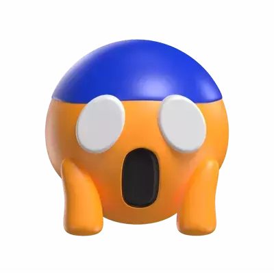 3D Face Screaming In Fear 3D Graphic