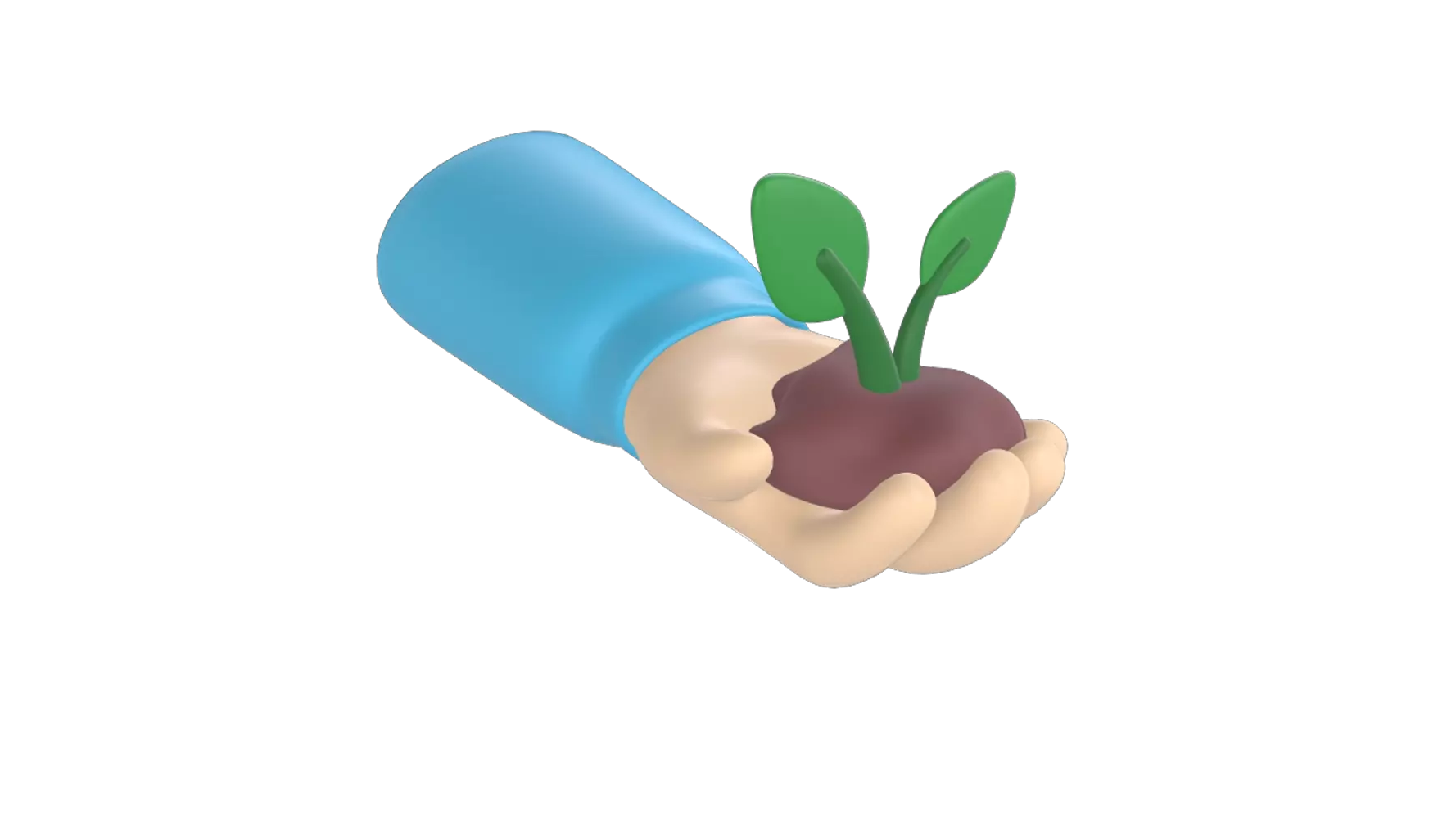 Plant on Hand 3D Graphic