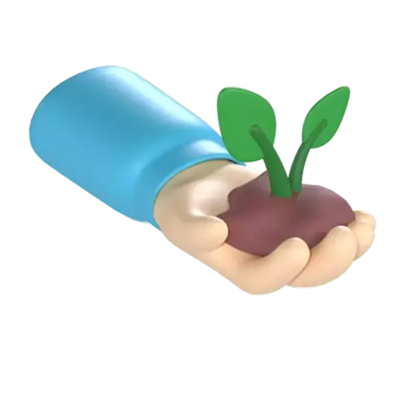 Plant on Hand 3D Graphic