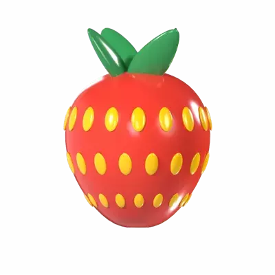 Strawberry Balloon 3D Graphic