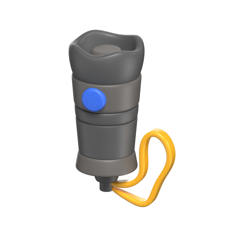 3D Police Flashlight Icon With A Strap