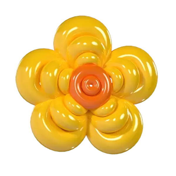 Buttercup Flower Balloon 3D Graphic