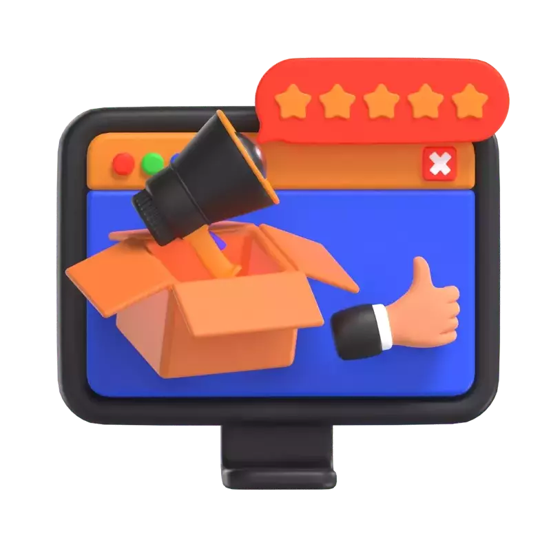 Product Review 3D Graphic