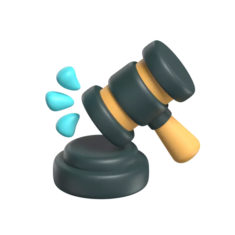 Judge Gavel 3D Model With Sound Effect And Base 3D Graphic