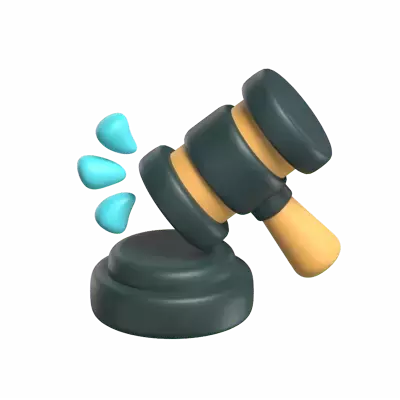 Richter Gavel 3D Modell mit Sound-Effekt und Basis 3D Graphic