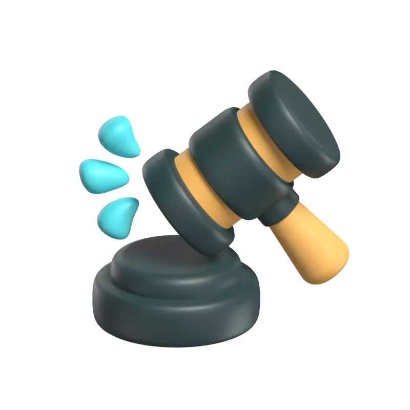 Richter Gavel 3D Modell mit Sound-Effekt und Basis 3D Graphic