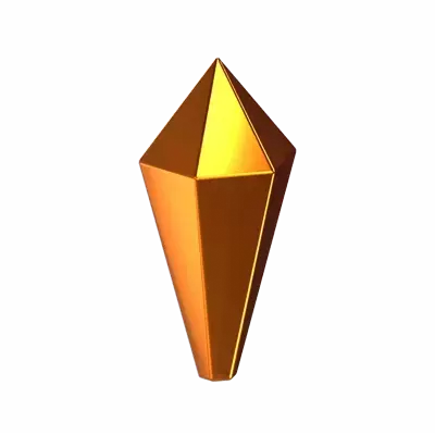 Inverted Drop Shaped 3D Diamond 3D Graphic