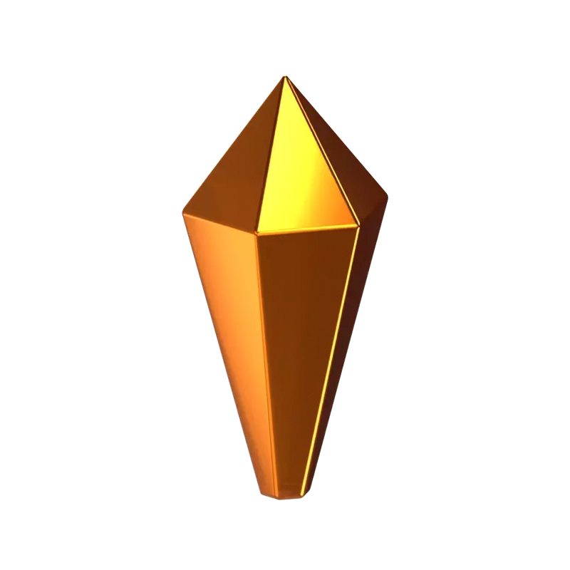Inverted Drop Shaped 3D Diamond 3D Graphic