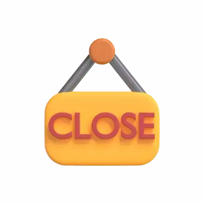 Closed Sign 3D Graphic