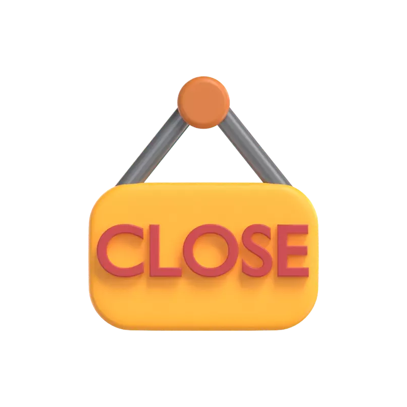 Closed Sign 3D Graphic