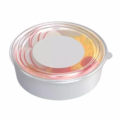 3D Round Food Container Medium 3D Graphic