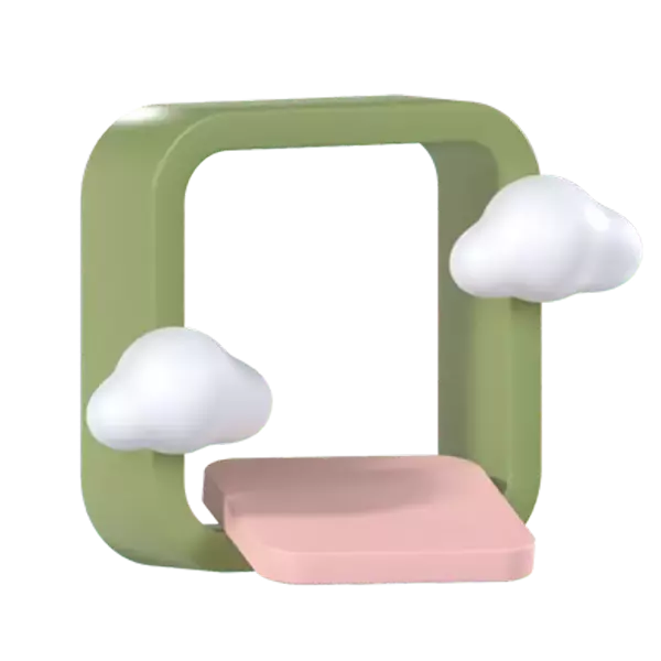 Podium With Clouds 3D Graphic