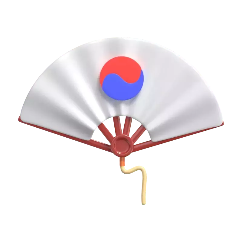 전통 부채 3D Graphic