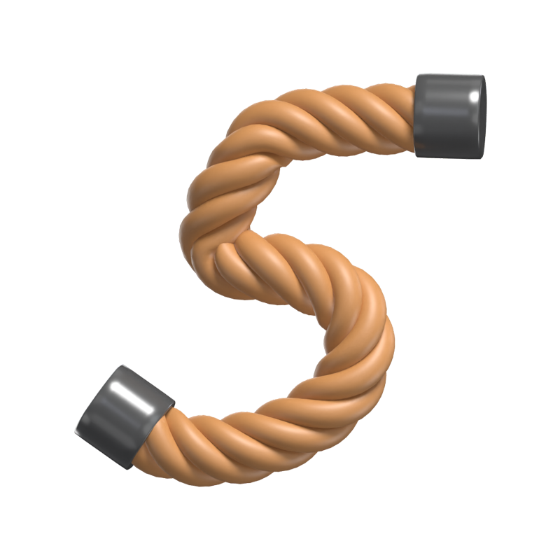 3D Number 5 Shape Rope Text 3D Graphic