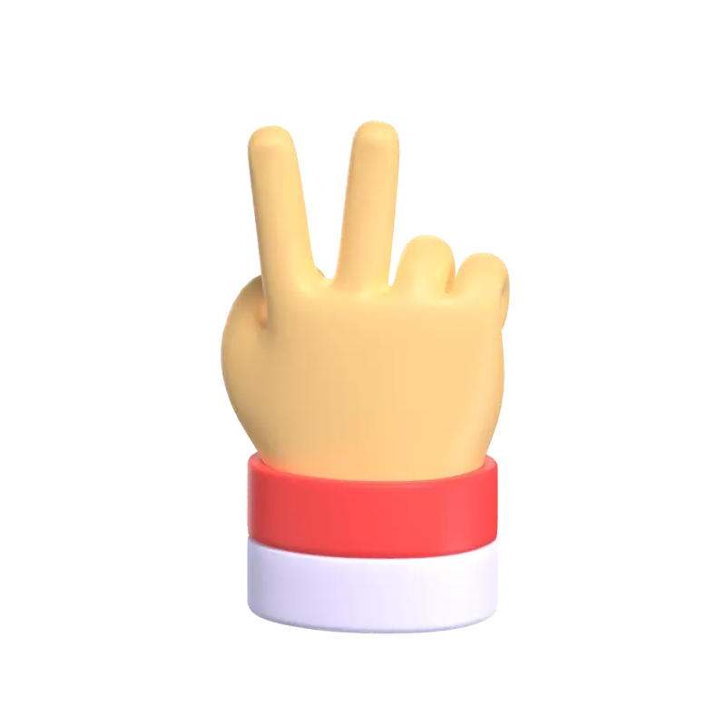 3D Peace Gesture With Indonesia Colored Sleeves 3D Graphic