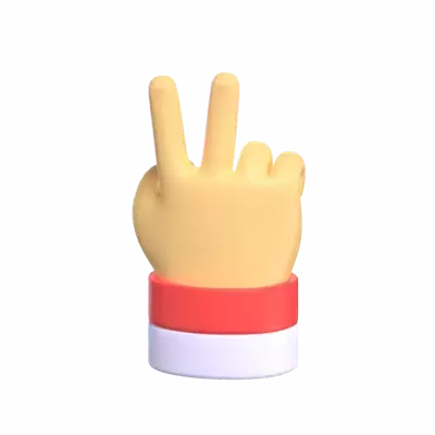 3D Peace Gesture With Indonesia Colored Sleeves 3D Graphic