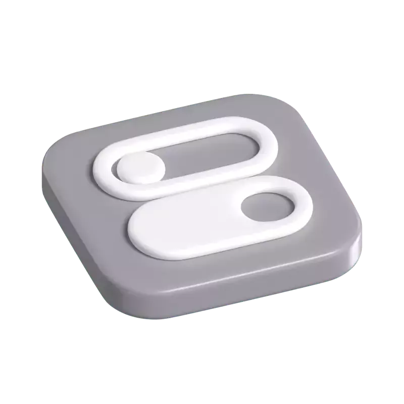 iOS Control Center 3D Icon Button 3D Graphic