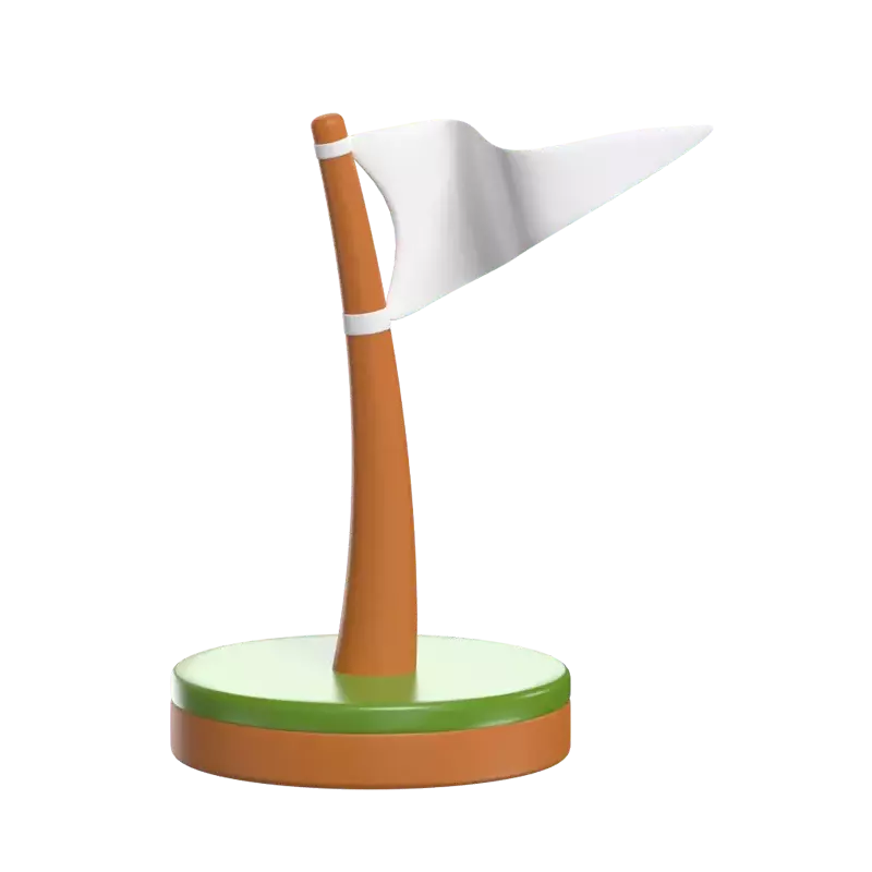 Modelo de bandeira de aventura em 3D que guia o caminho para a exploração 3D Graphic