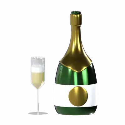 Champagne 3D Graphic
