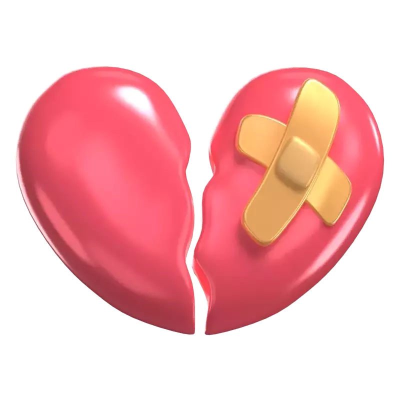 3D Broken Heart Modell Fragmente von Emotionen