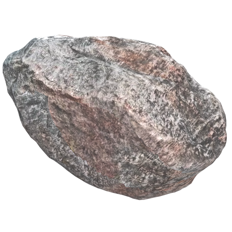 3D Realistic 3D Rough Boulder com detalhes avermelhados 3D Graphic