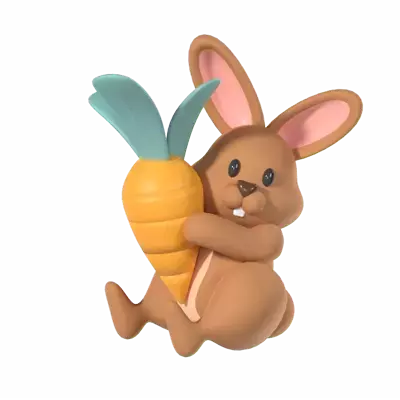 Brown Rabbit 3D Graphic
