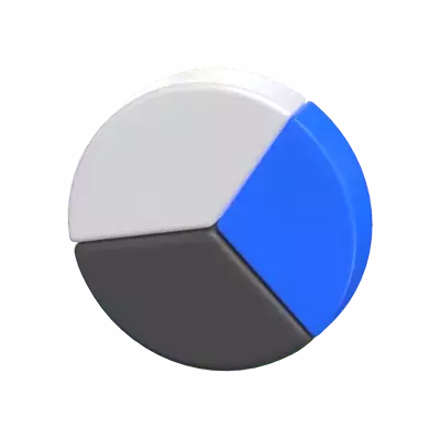 3D Pie Chart With Three Categories Model 3D Graphic