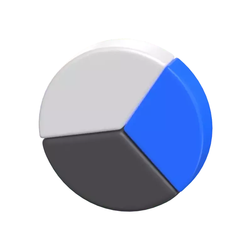 3D Pie Chart With Three Categories Model 3D Graphic