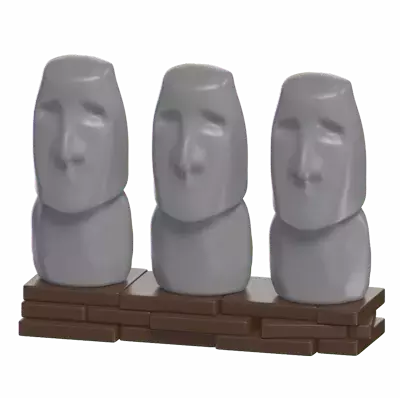 Moai On Easter 3D Graphic