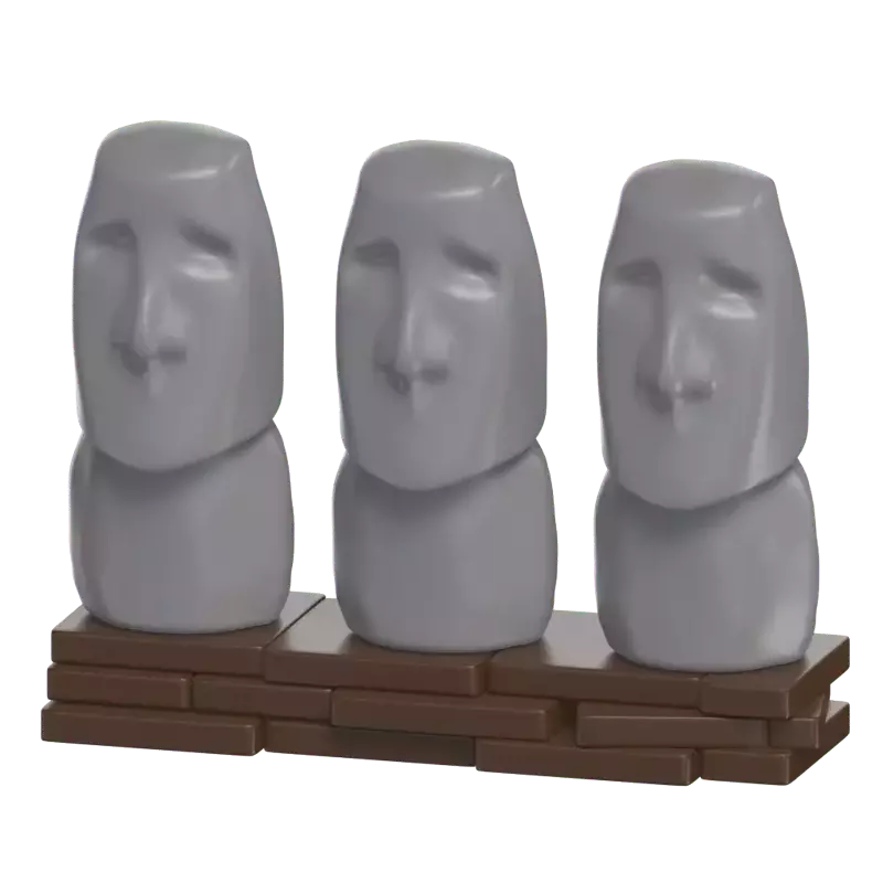 Moai On Easter 3D Graphic